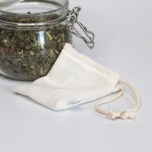 Wiederverwendbarer Teefilter aus LeinenBlattwende